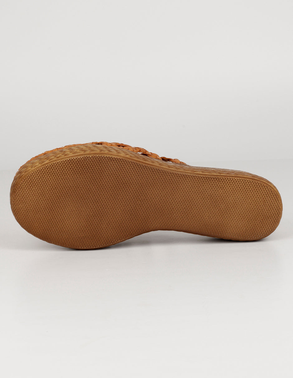 Sandalias con plataforma Hand made en Piel – Café