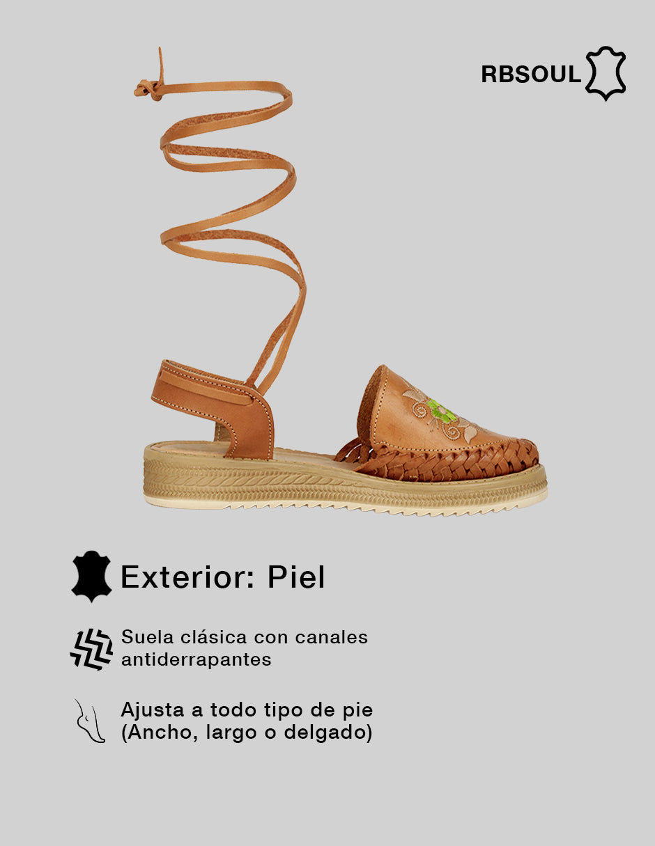 Sandalias de piso Hand made en Piel – Café