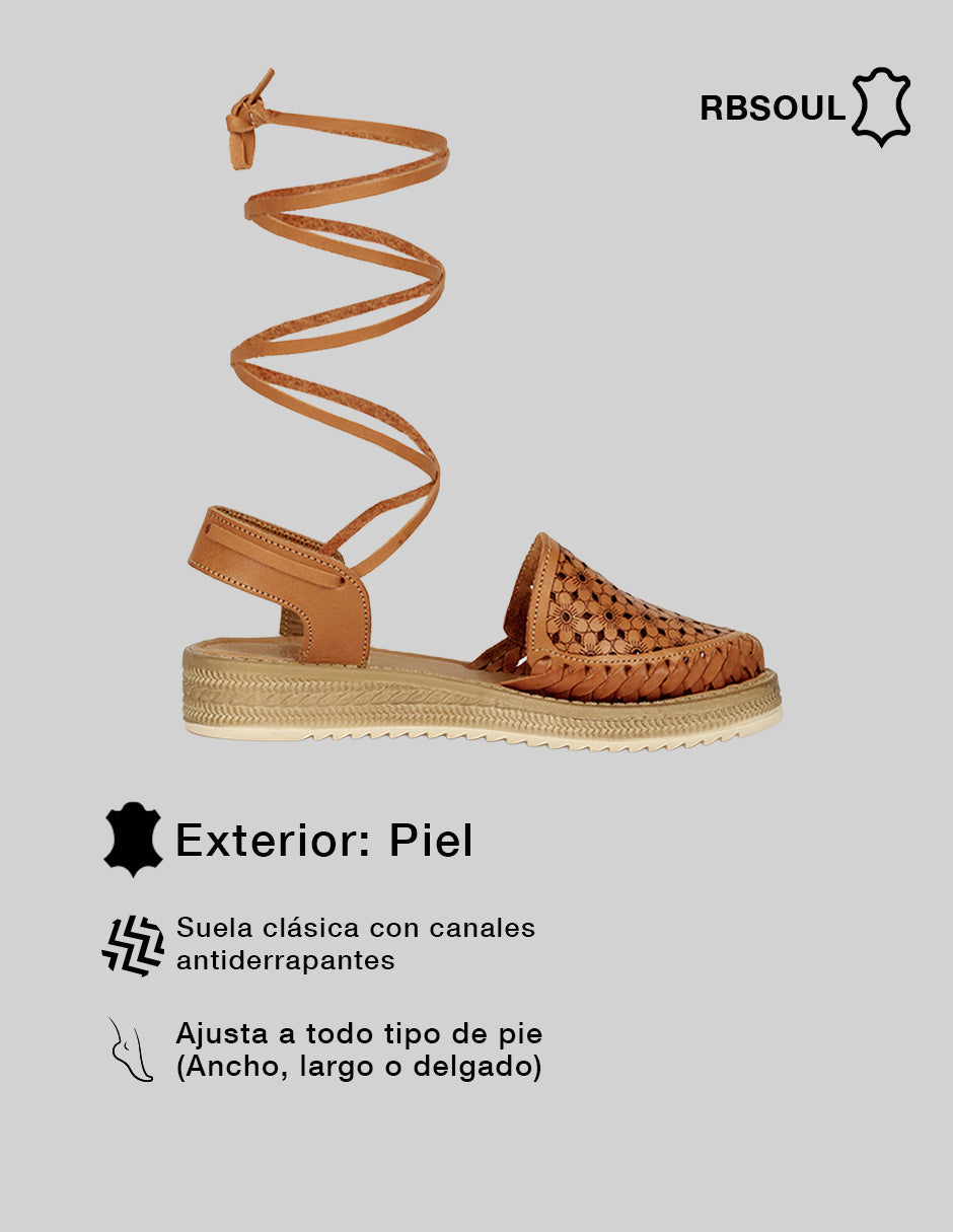 Sandalias de piso Hand made en Piel – Café