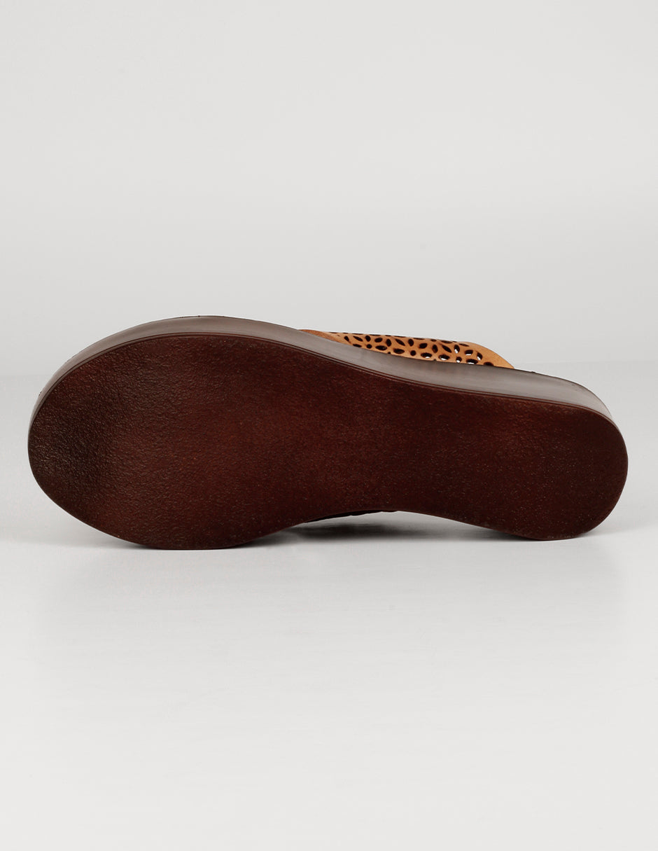 Sandalias con plataforma Hand made en Piel – Café