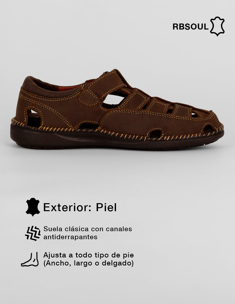 Sandalias casuales Hand Made en Piel – Café