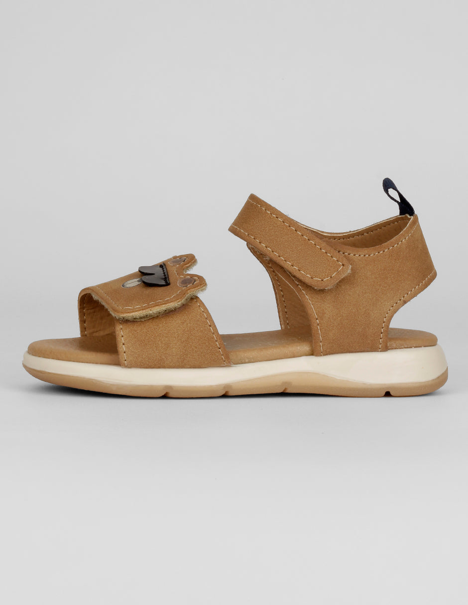 Sandalias Exterior Piel vegana Color Café Para Niño De RBCOLLECTION