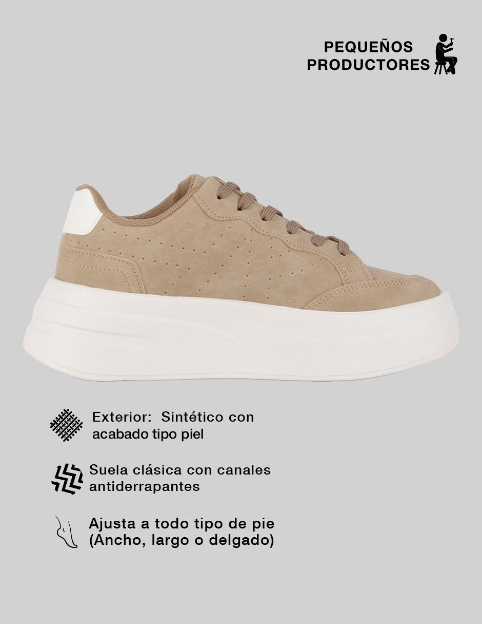 Tenis con cordones  Urban en Sintético – Beige