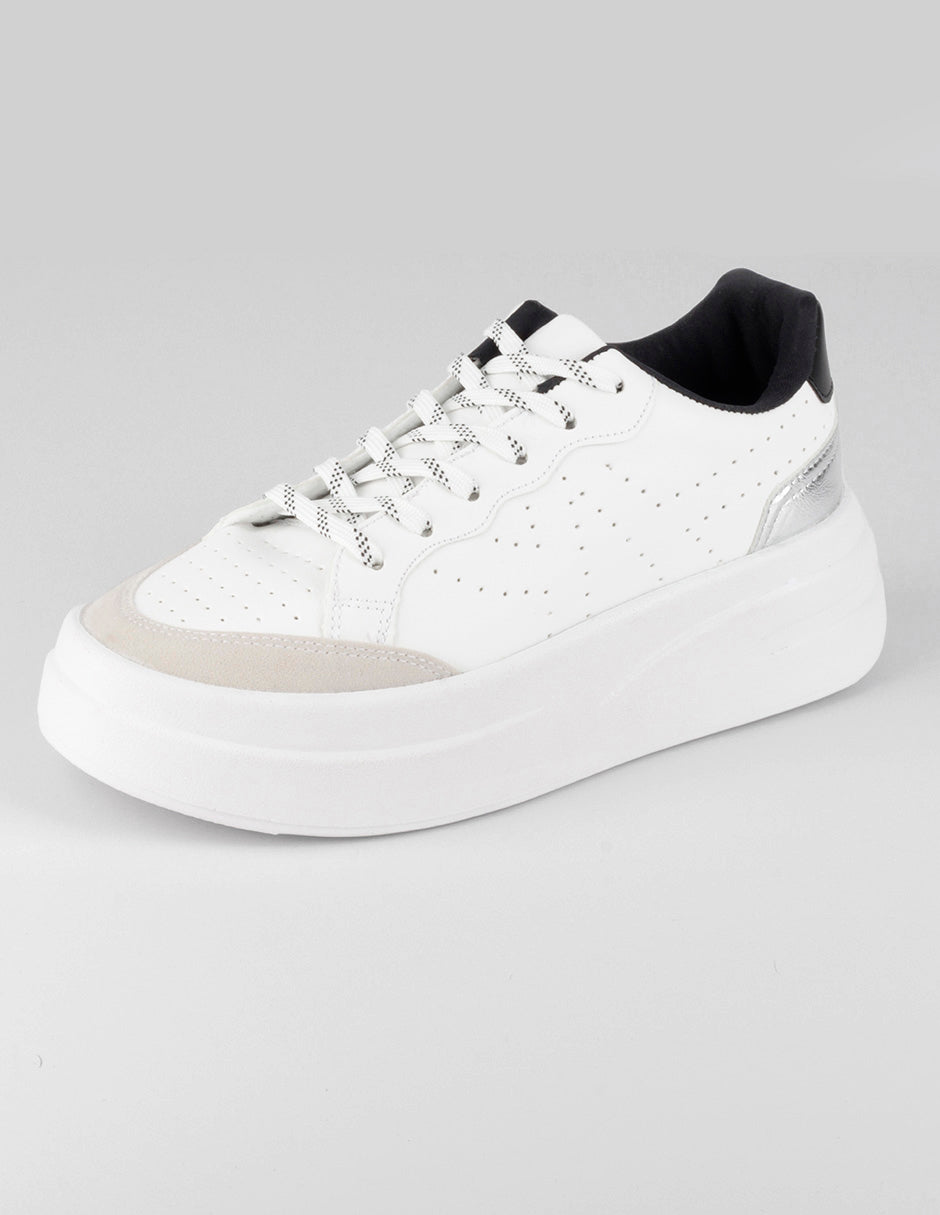 Tenis con cordones  Urban en Sintético – Blanco