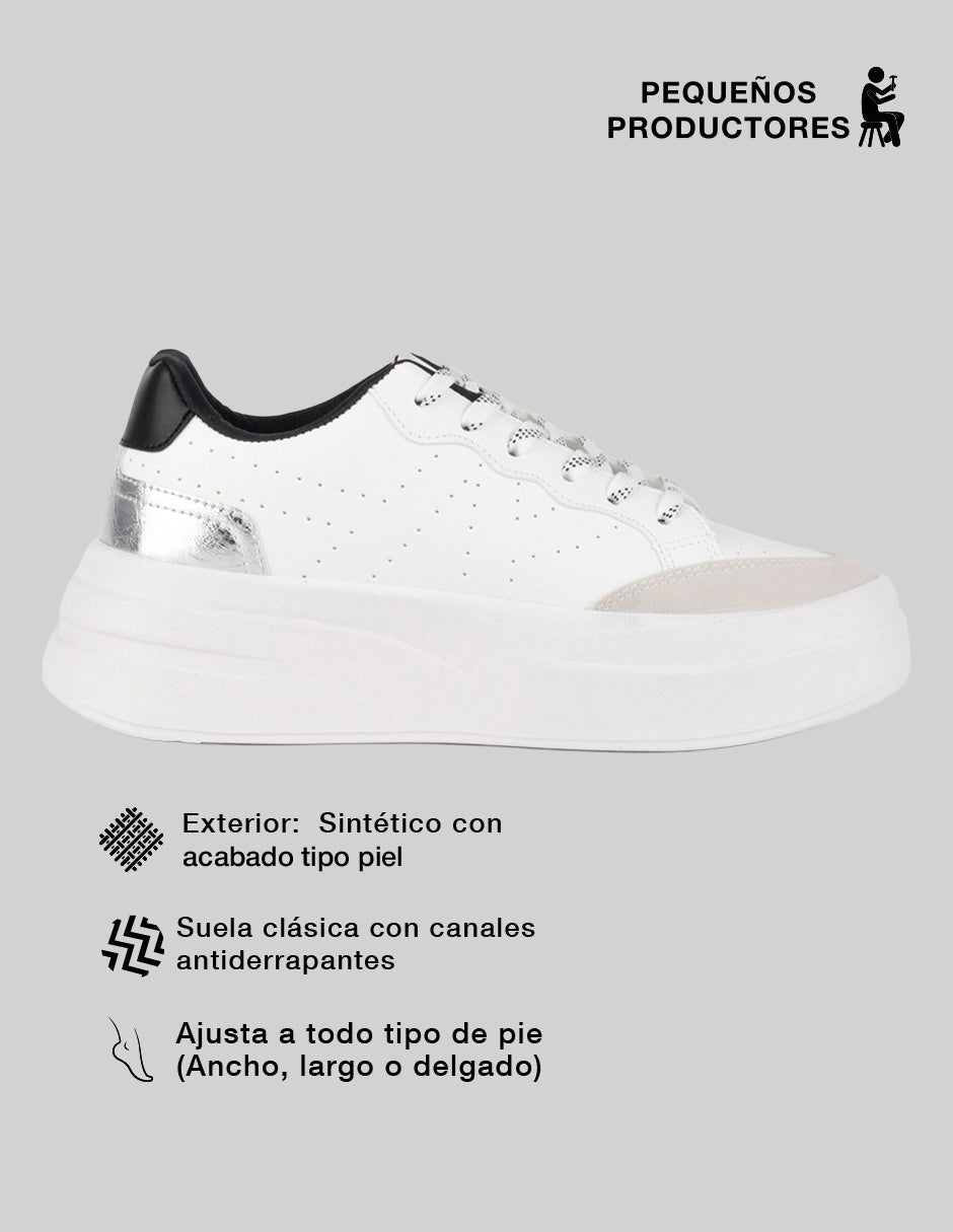 Tenis con cordones  Urban en Sintético – Blanco