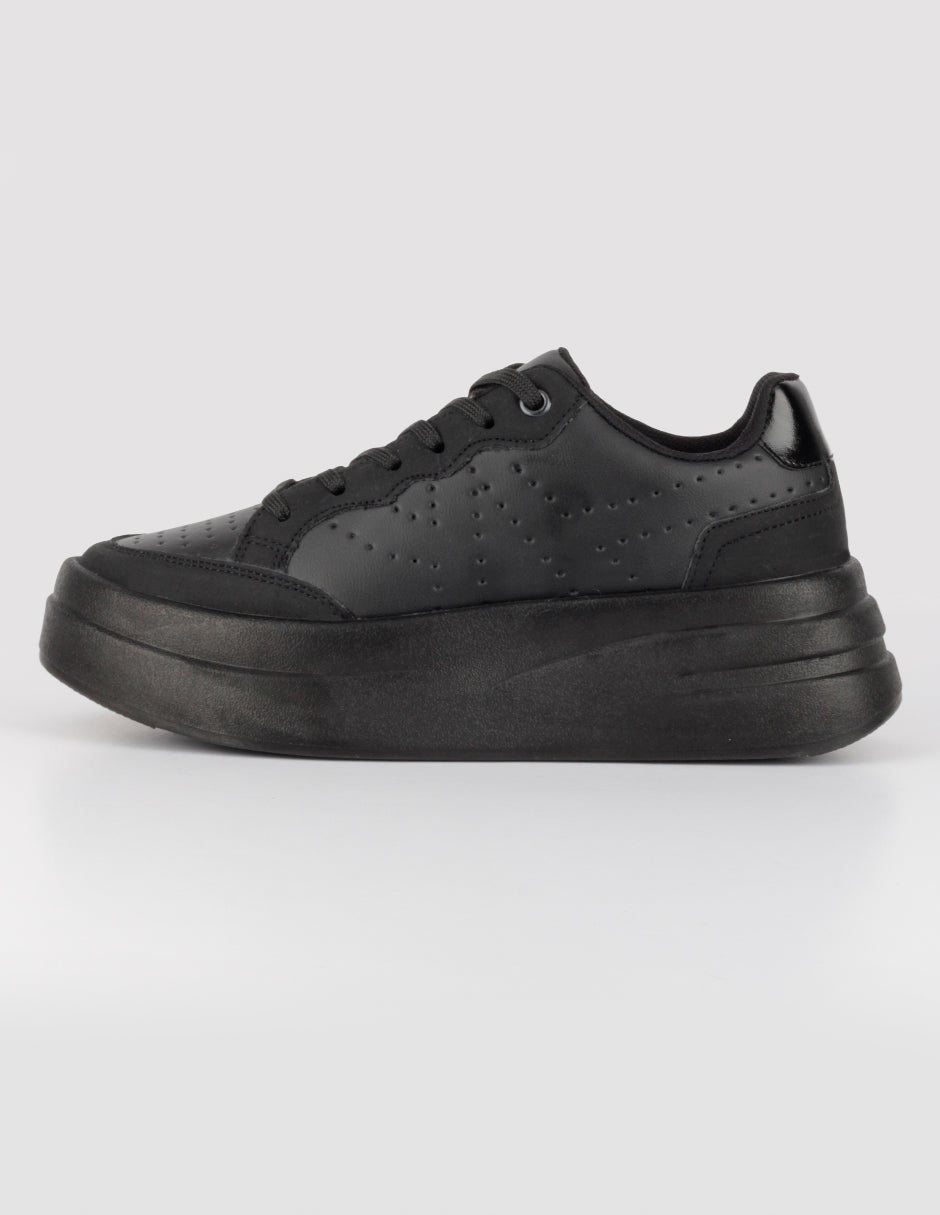 Tenis con cordones  Urban en Sintético – Negro