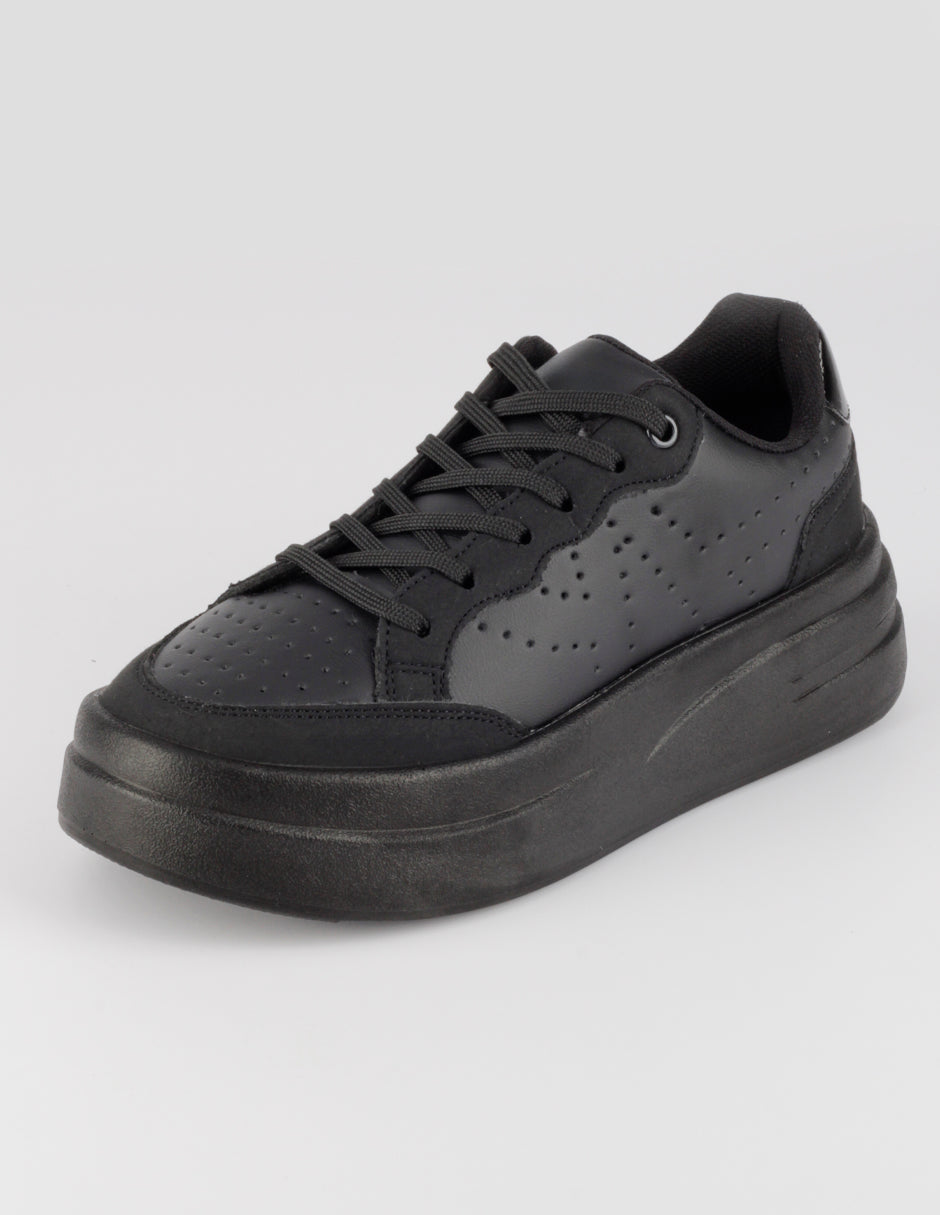 Tenis con cordones  Urban en Sintético – Negro
