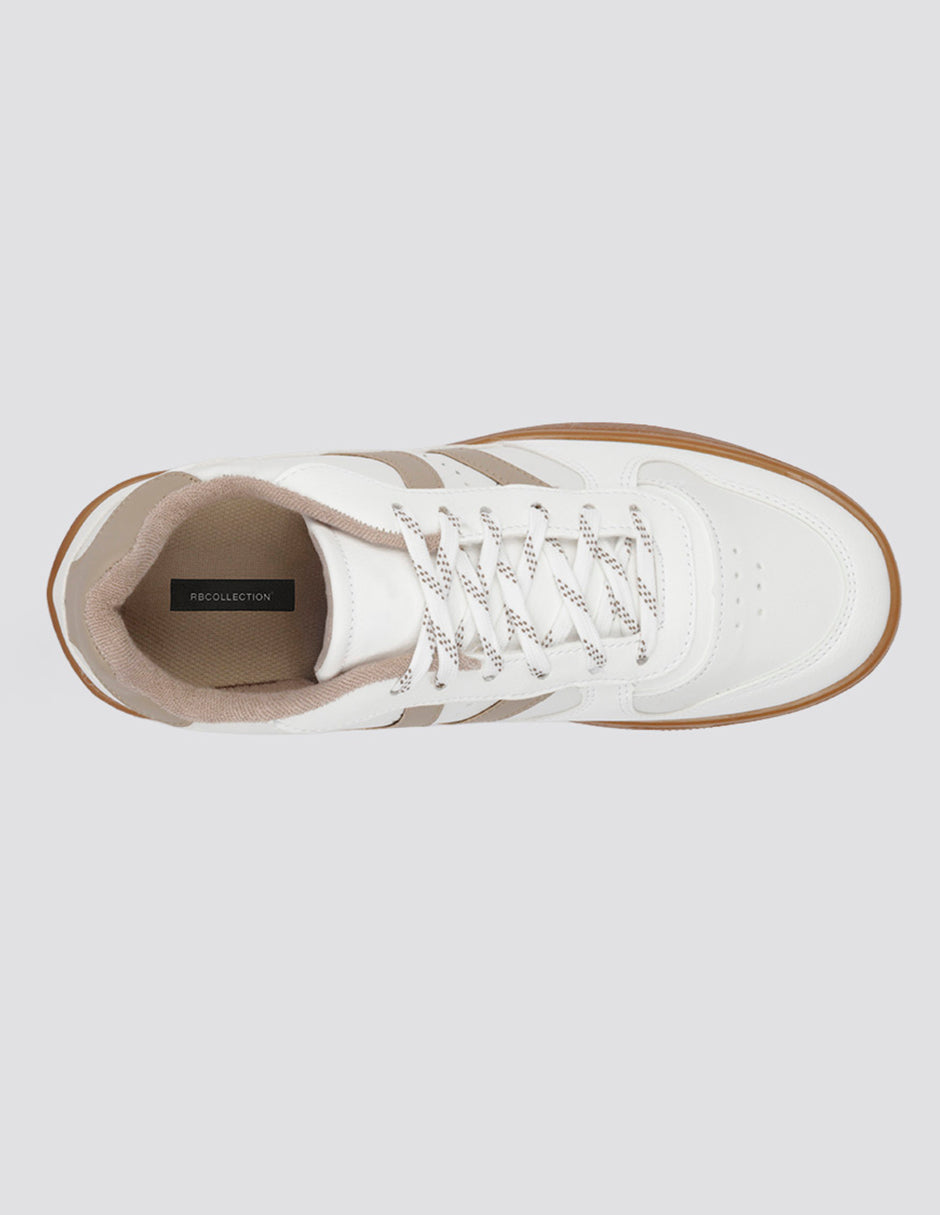 Tenis con cordones  Urban en Piel vegana – Blanco