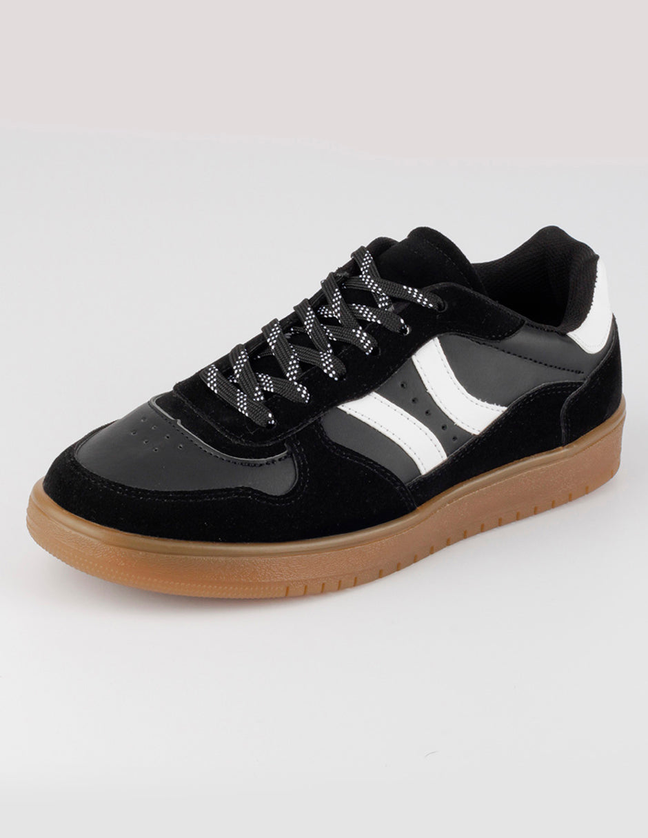 Tenis con cordones  Urban en Sintético – Negro