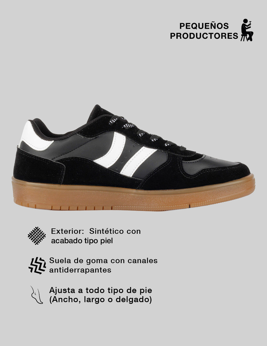 Tenis con cordones  Urban en Sintético – Negro