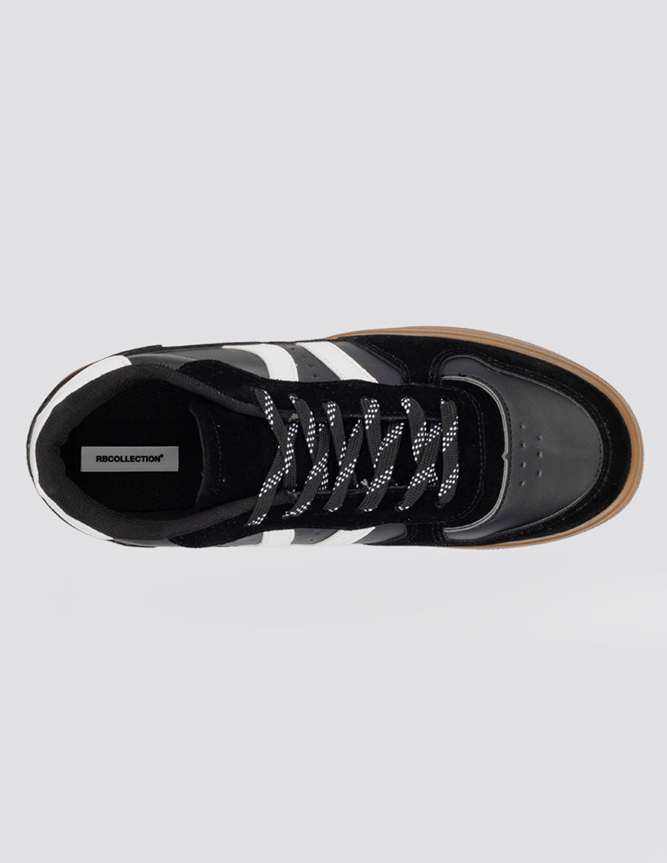 Tenis con cordones  Urban en Sintético – Negro