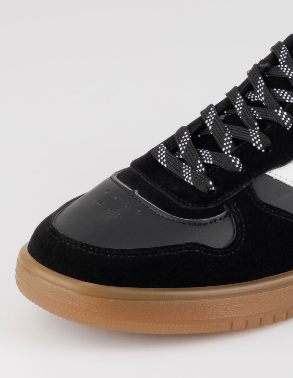 Tenis con cordones  Urban en Sintético – Negro