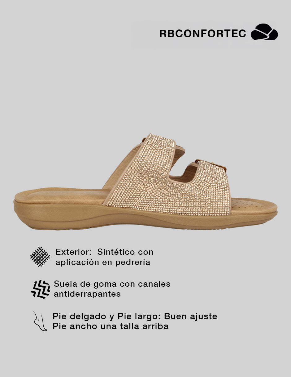 Sandalias de piso Steps en Sintético – Dorado