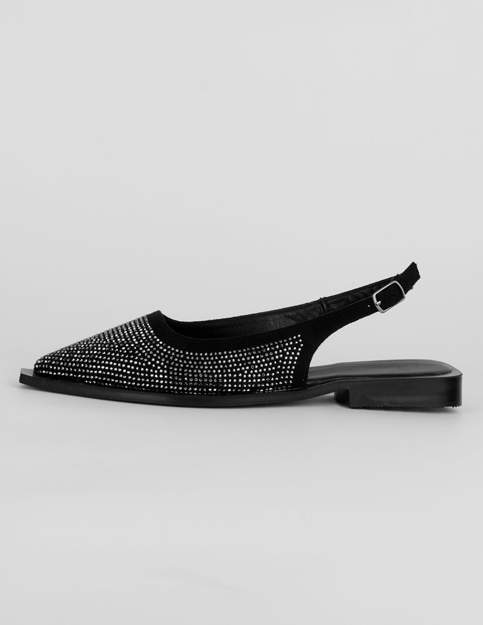 Flats puntales Exterior Sintético Color Negro Para Mujer De RBCOLLECTION