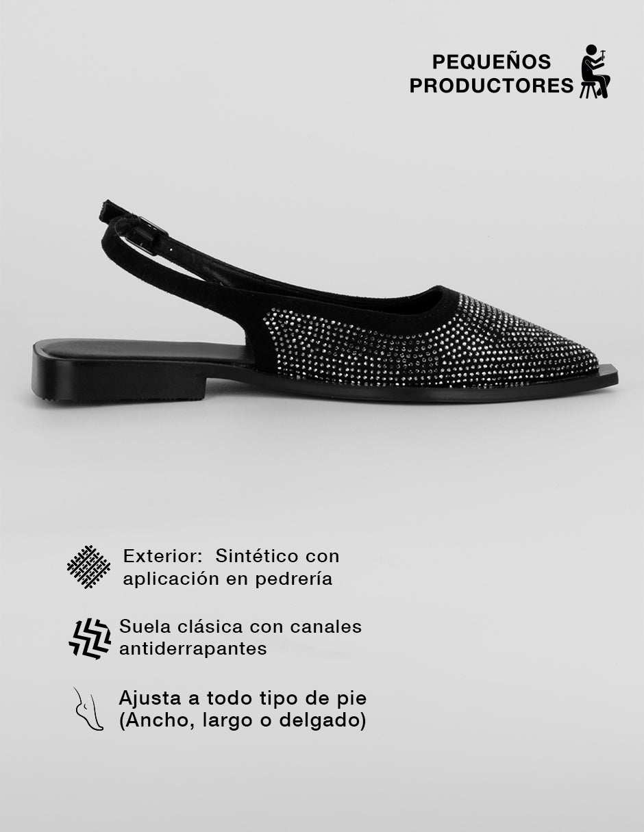 Flats puntales Onne en Sintético – Negro