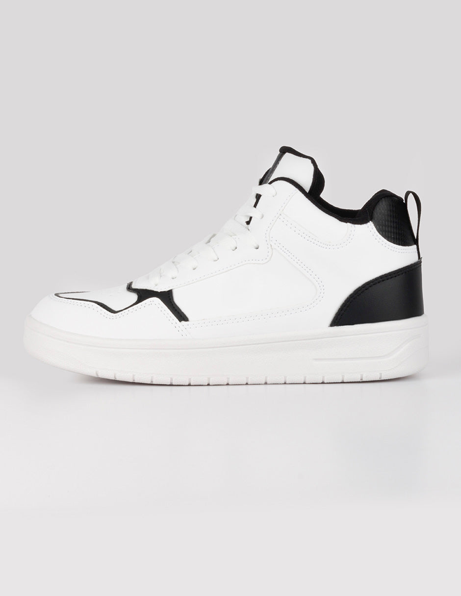 Tenis botín  Agle en Piel vegana – Blanco
