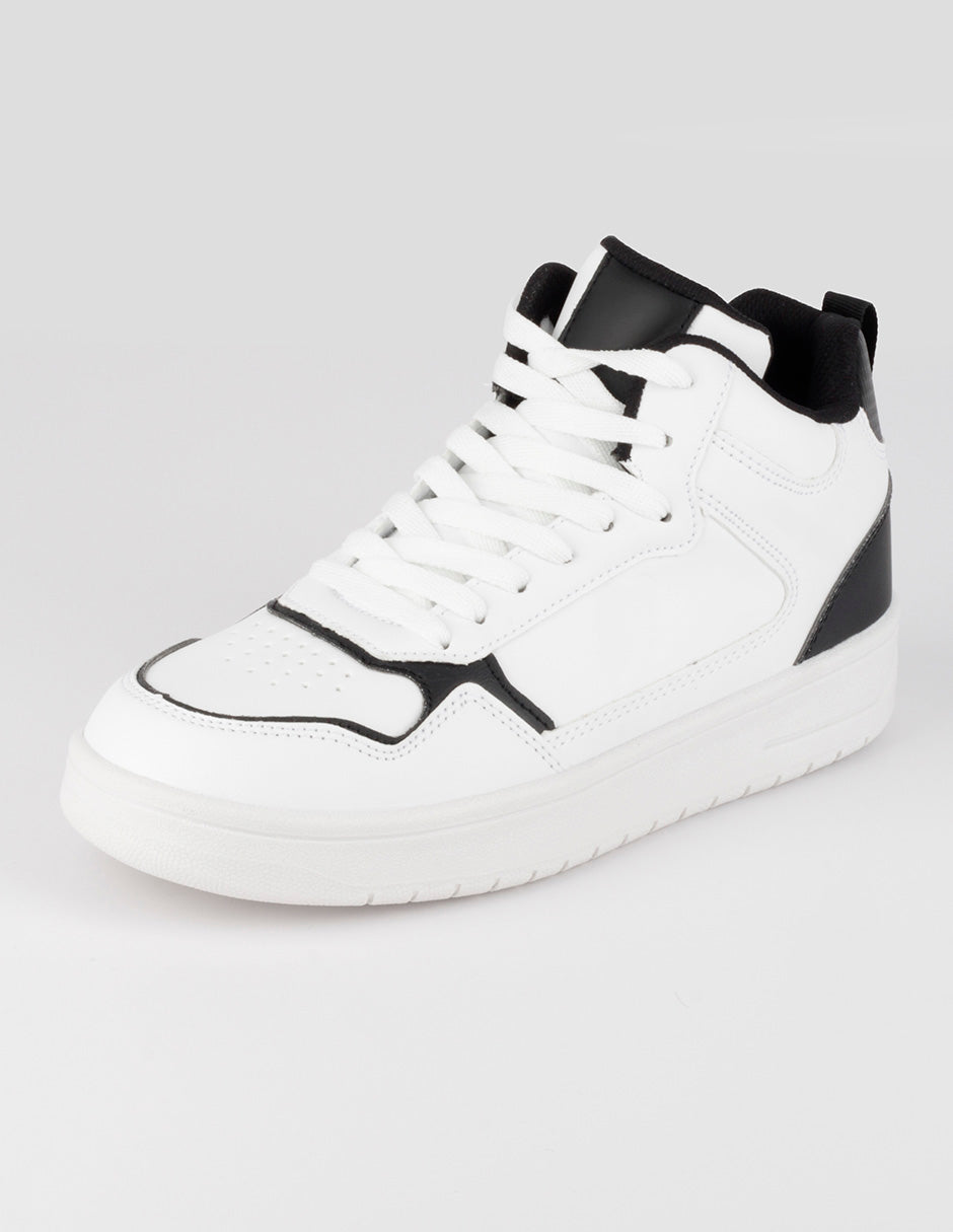 Tenis botín  Agle en Piel vegana – Blanco