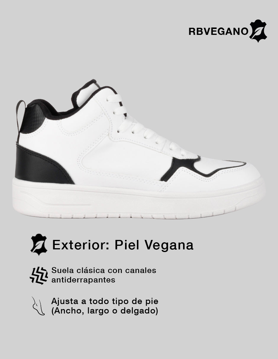 Tenis botín  Agle en Piel vegana – Blanco