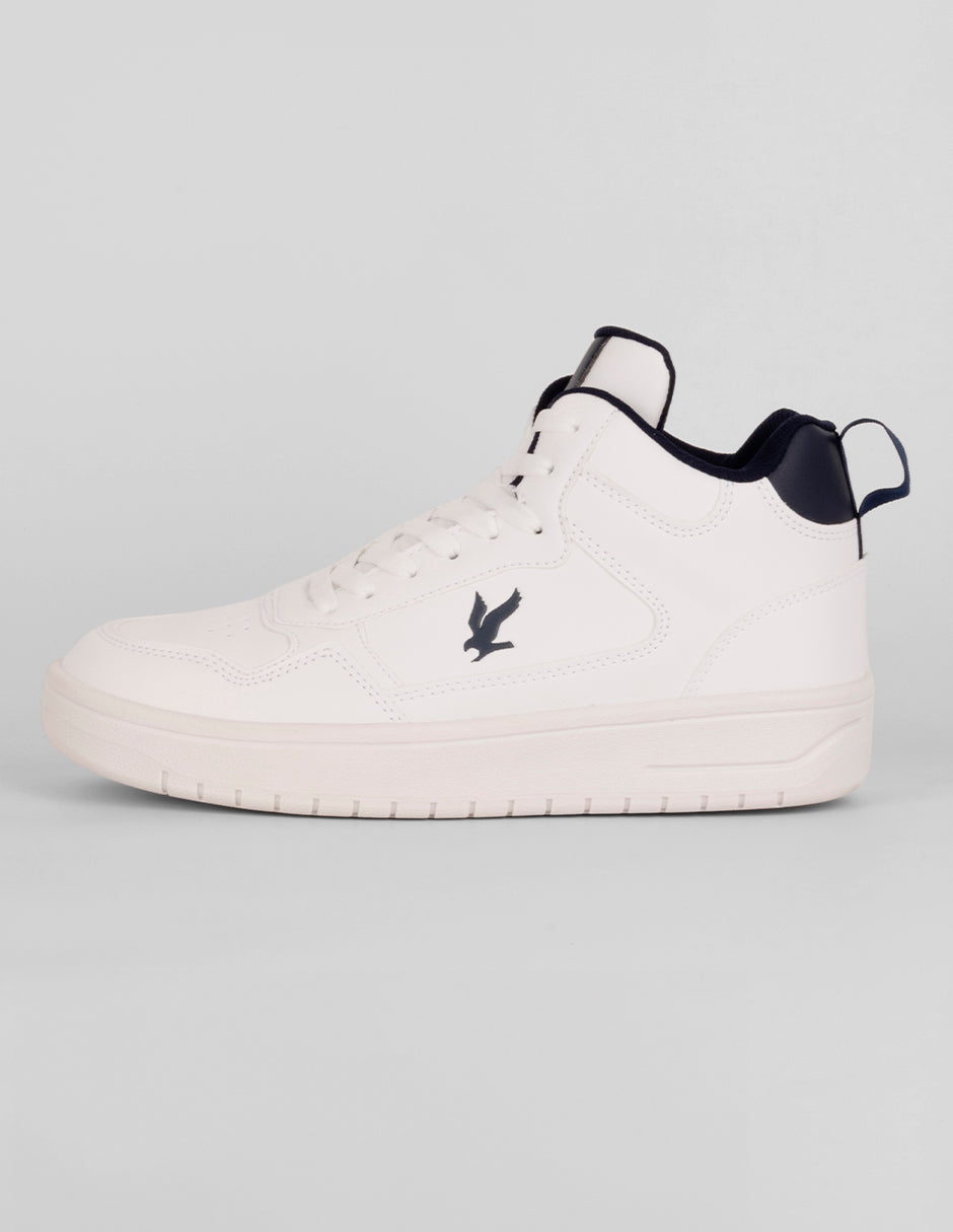 Tenis Botín Exterior Piel vegana Color Blanco Para Hombre De RBCOLLECTION