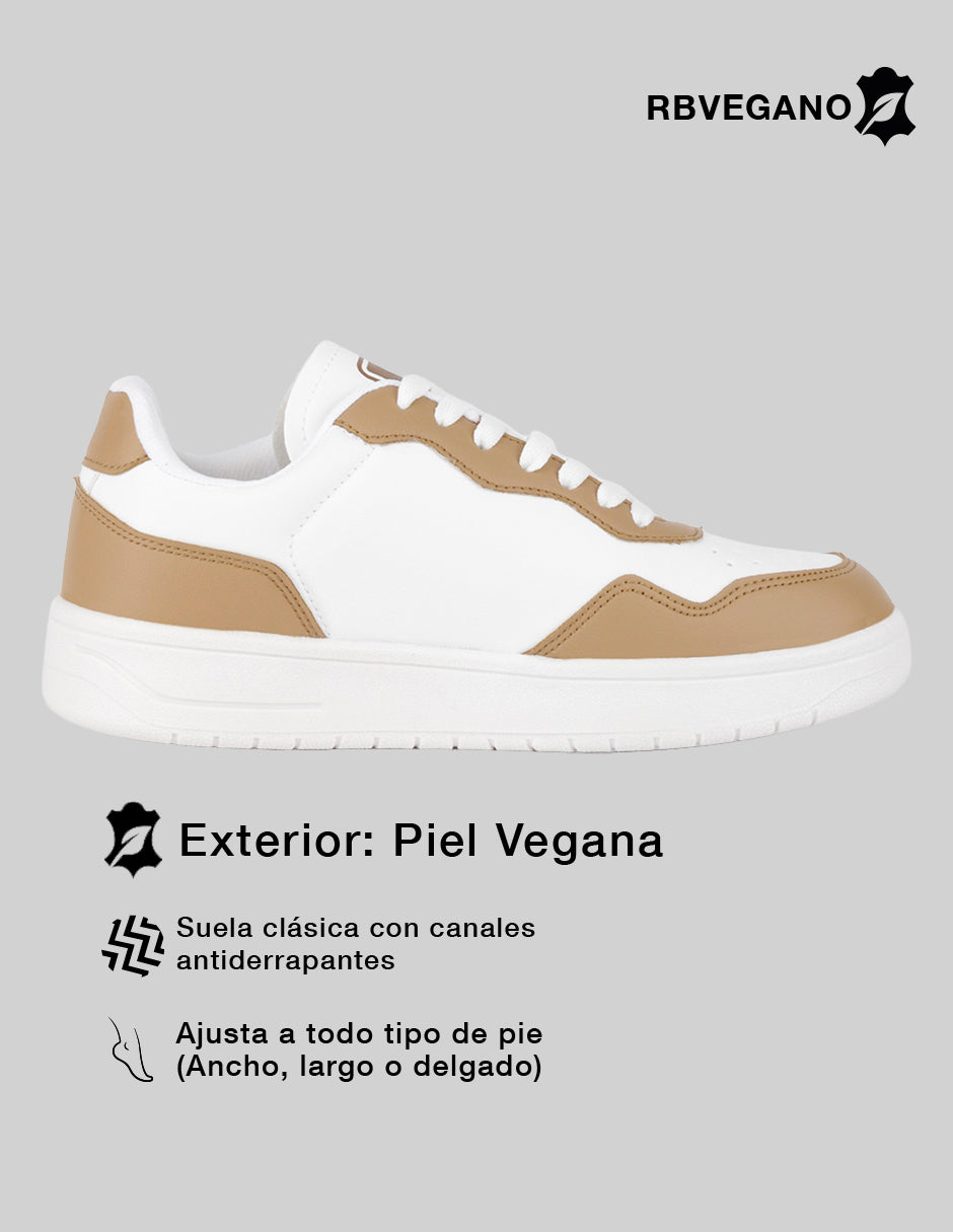 Tenis con cordones  Agle en Piel vegana – Blanco