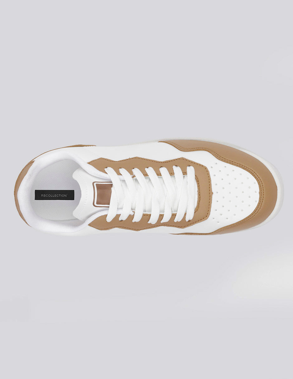 Tenis con cordones  Agle en Piel vegana – Blanco