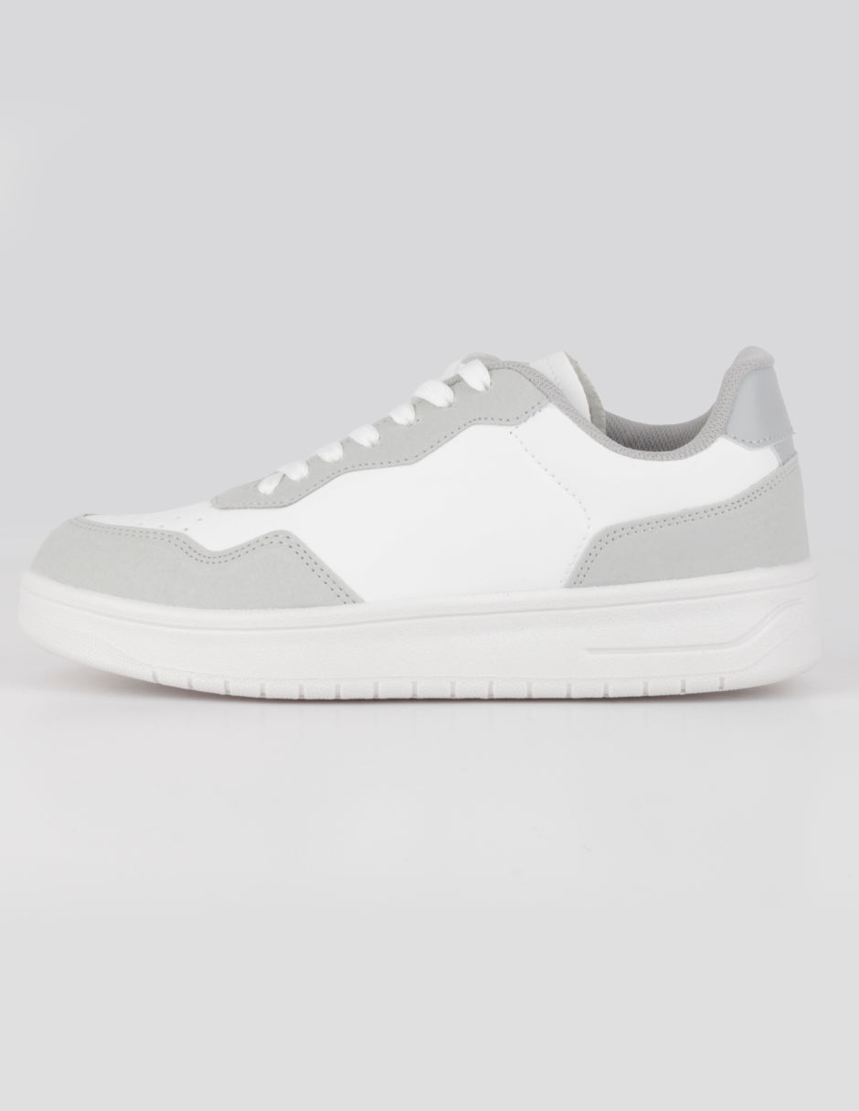 Tenis con cordones  Agle en Piel vegana – Blanco