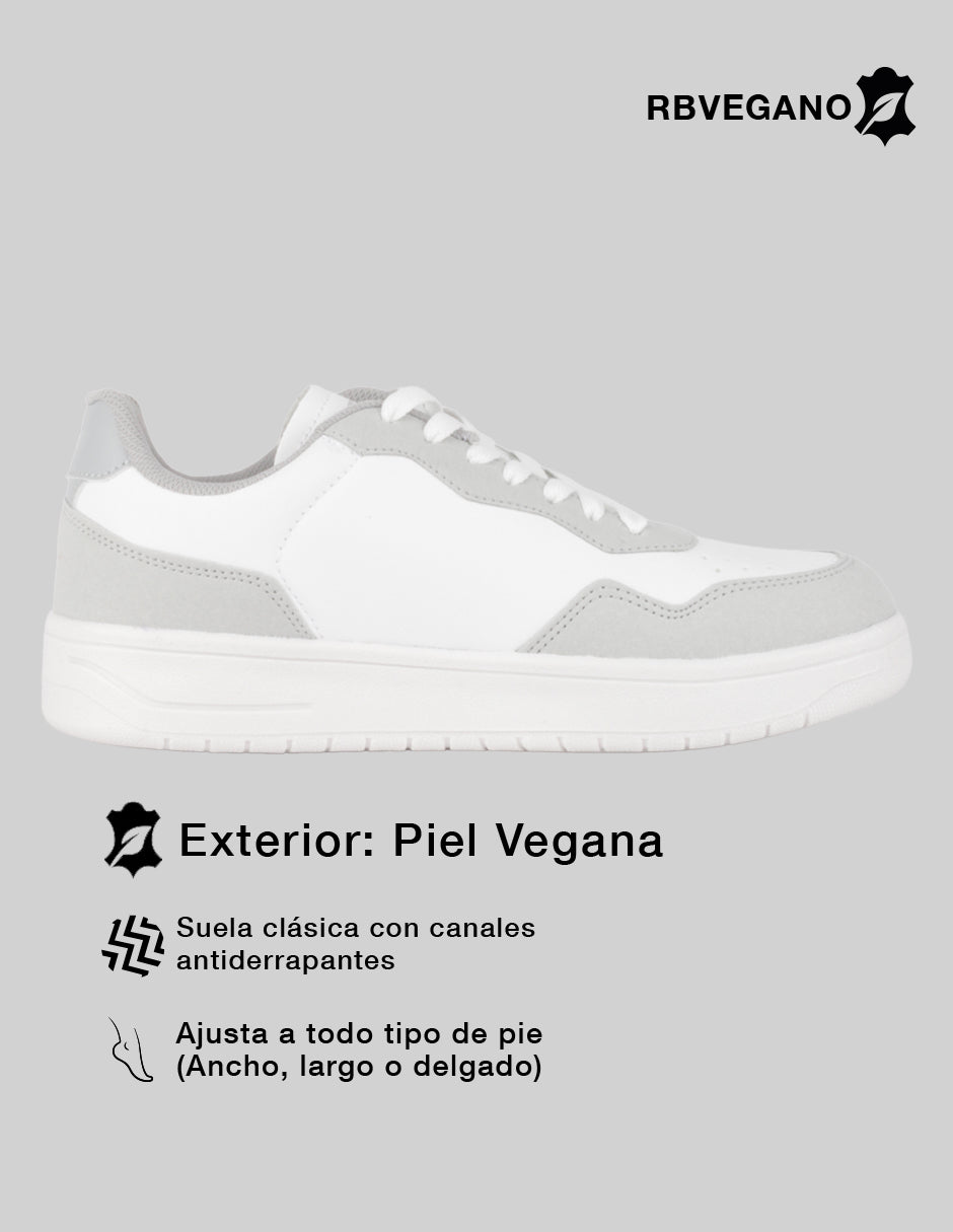 Tenis con cordones  Agle en Piel vegana – Blanco