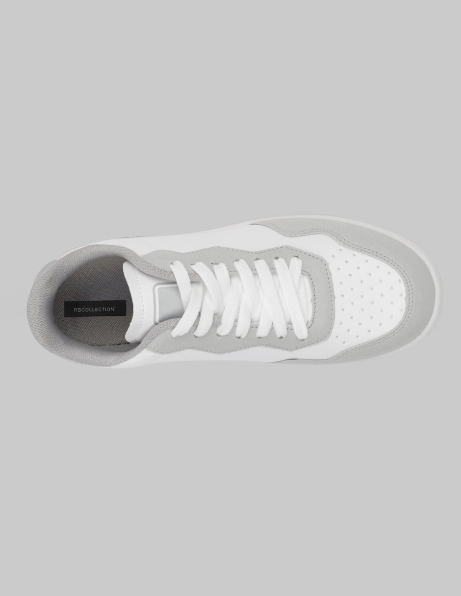 Tenis con cordones  Agle en Piel vegana – Blanco