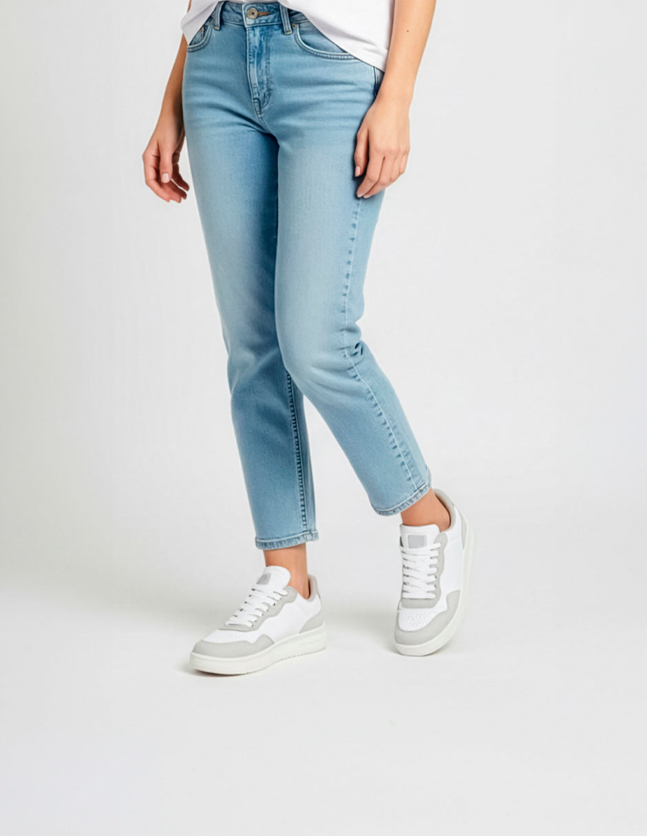 Tenis con cordones  Agle en Piel vegana – Blanco