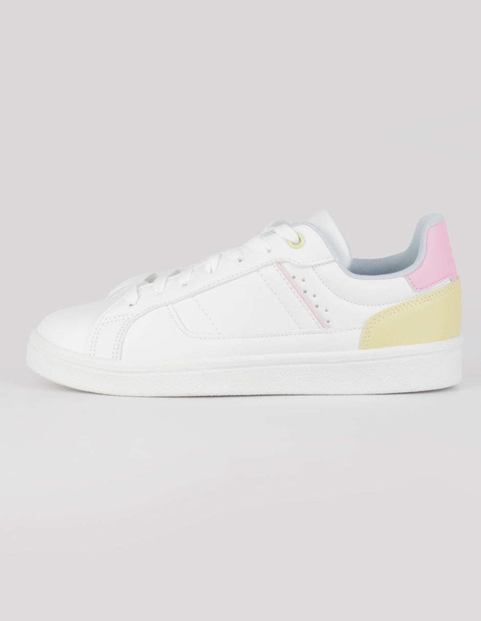 Tenis con cordones  Agle en Piel vegana – Blanco