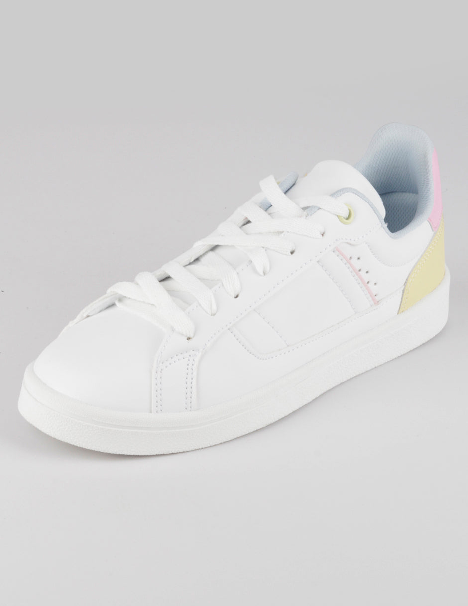 Tenis con cordones  Agle en Piel vegana – Blanco