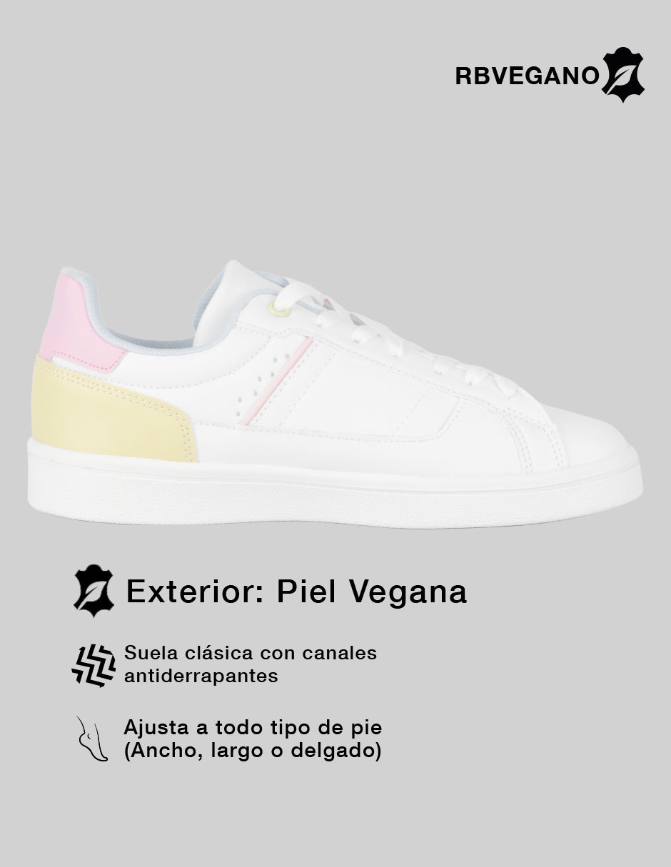 Tenis con cordones  Agle en Piel vegana – Blanco