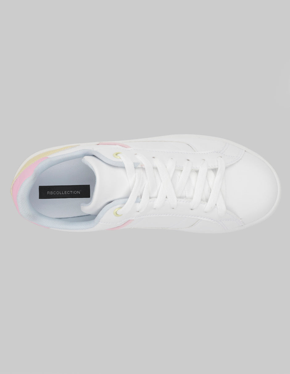 Tenis con cordones  Agle en Piel vegana – Blanco