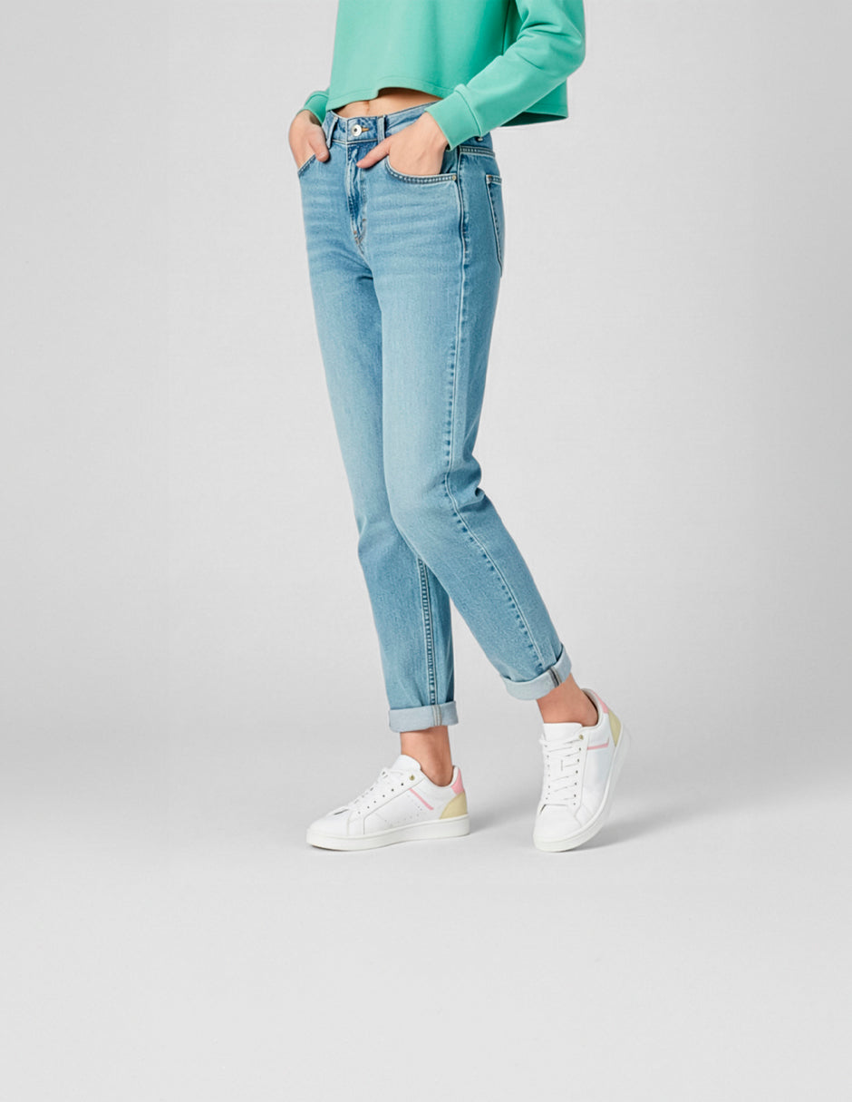 Tenis con cordones  Agle en Piel vegana – Blanco