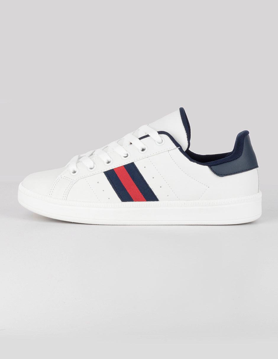 Tenis con cordones  Agle en Piel vegana – Blanco