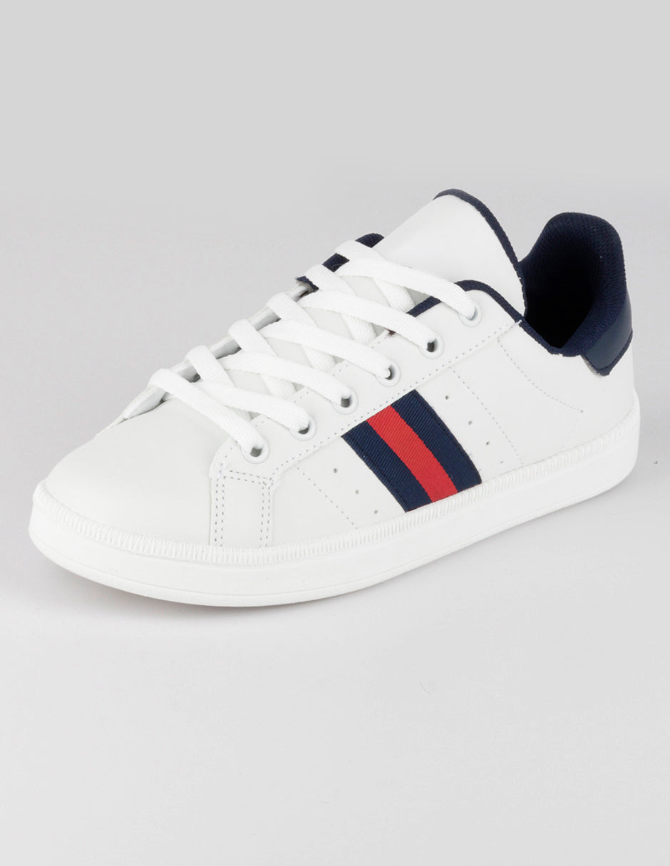 Tenis con cordones  Agle en Piel vegana – Blanco