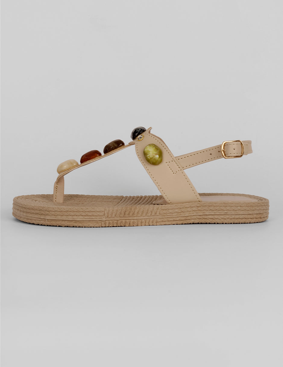 Sandalias de piso Exterior Piel vegana Color Late Para Mujer De RBBASICS