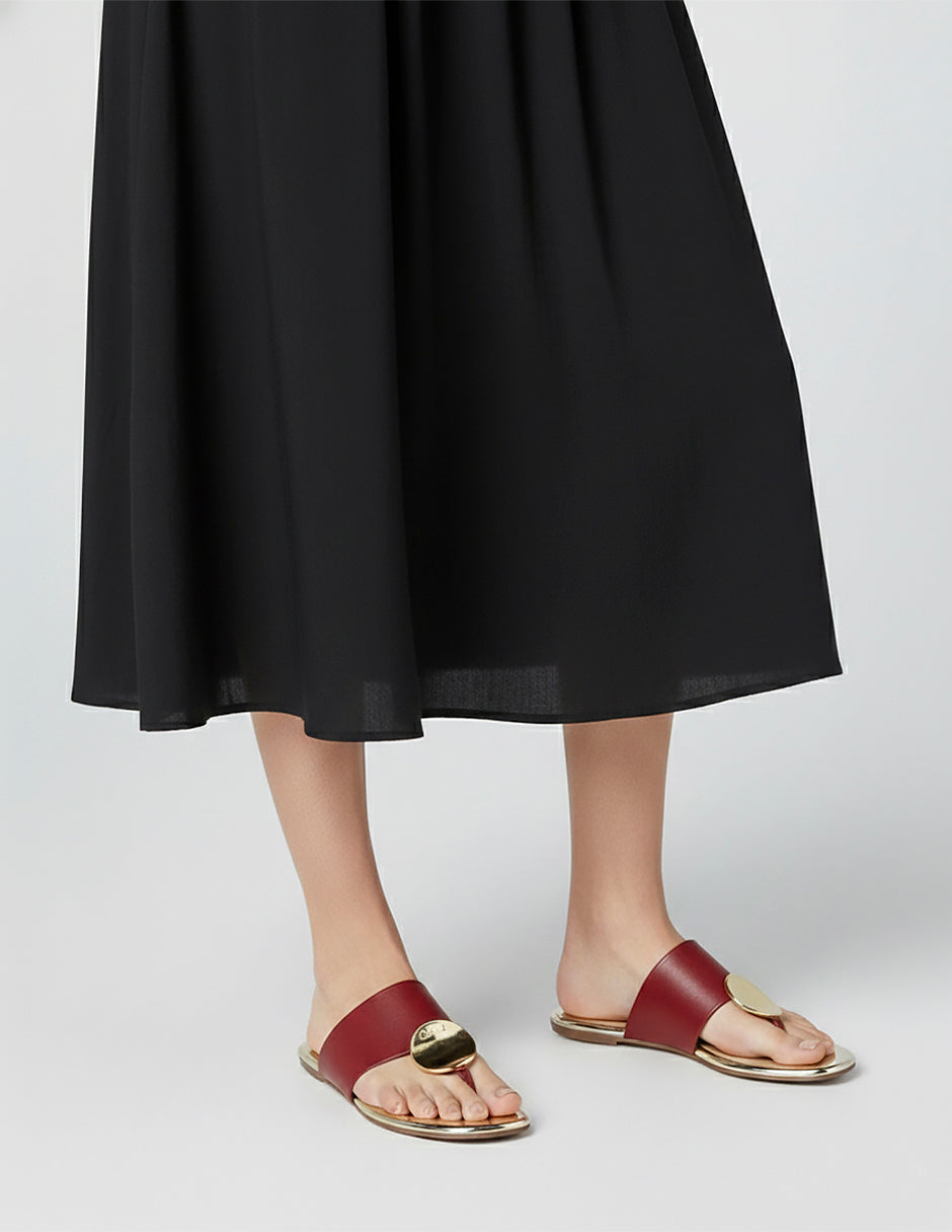 Sandalias de piso Steps en Piel vegana – Rojo