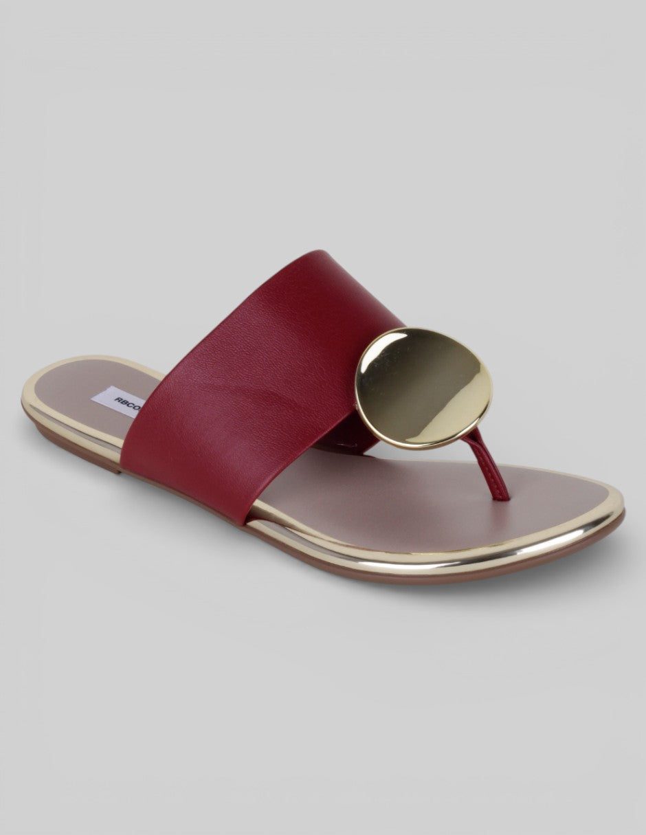 Sandalias de piso Steps en Piel vegana – Rojo