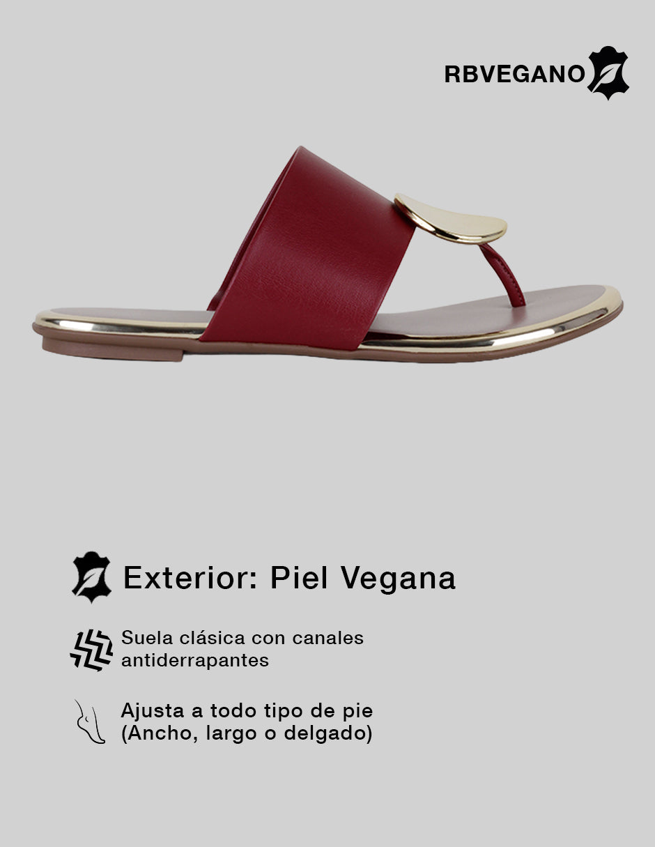 Sandalias de piso Steps en Piel vegana – Rojo