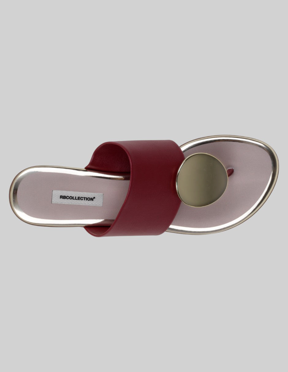 Sandalias de piso Steps en Piel vegana – Rojo