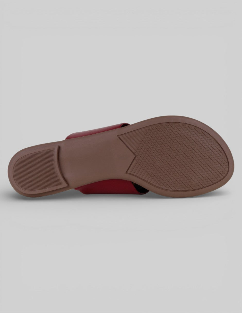 Sandalias de piso Steps en Piel vegana – Rojo