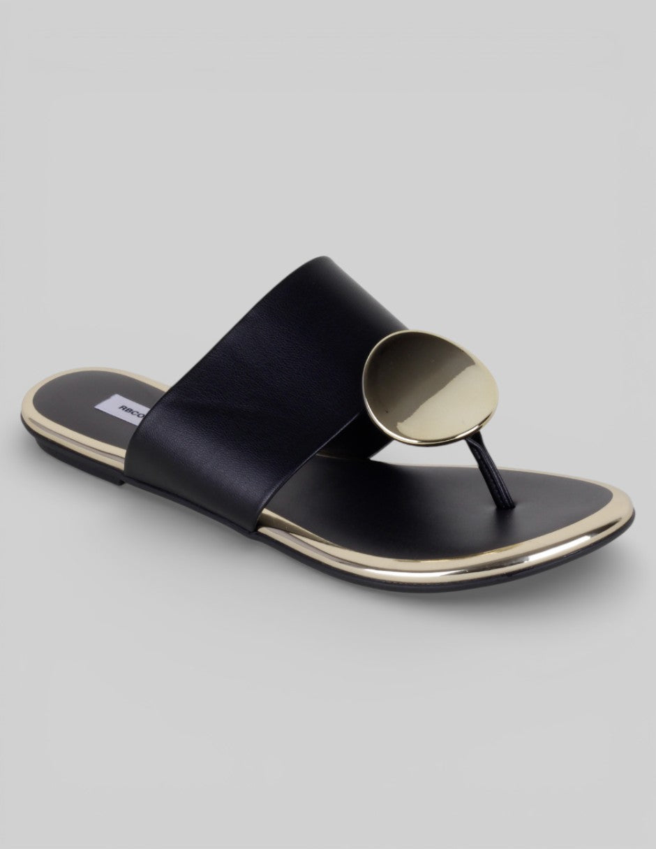 Sandalias de piso Steps en Piel vegana – Negro