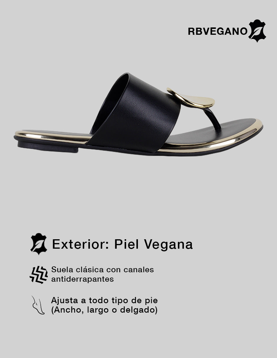 Sandalias de piso Steps en Piel vegana – Negro
