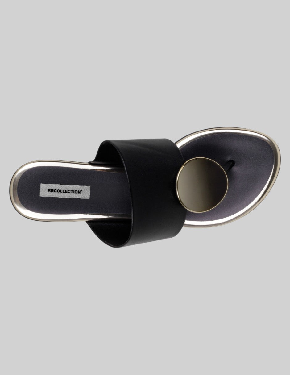 Sandalias de piso Steps en Piel vegana – Negro