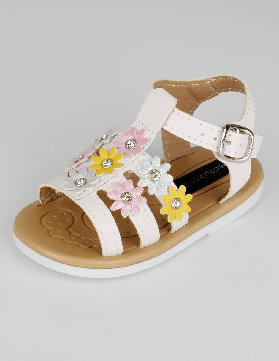 Sandalias Kids en Piel vegana – Blanco