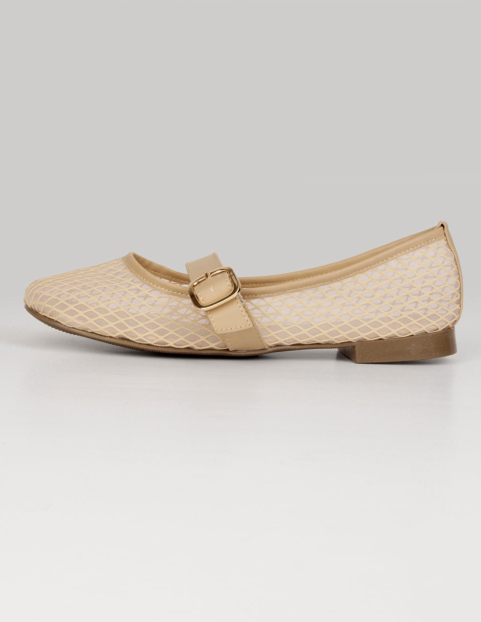 Mary jane Exterior Textil Color Beige Para Mujer De RBBASICS