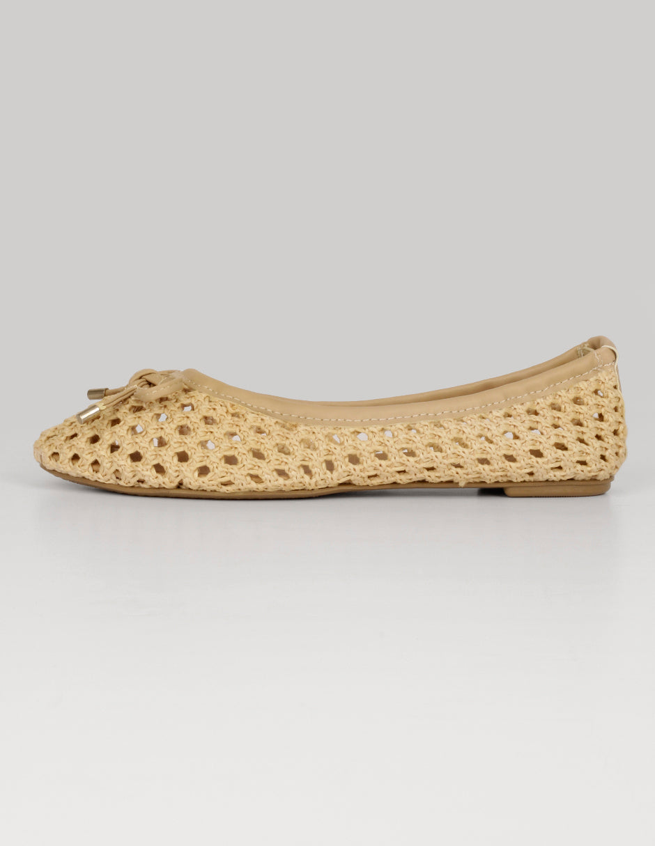 Flats puntales Exterior Textil Color Beige Para Mujer De RBCOLLECTION
