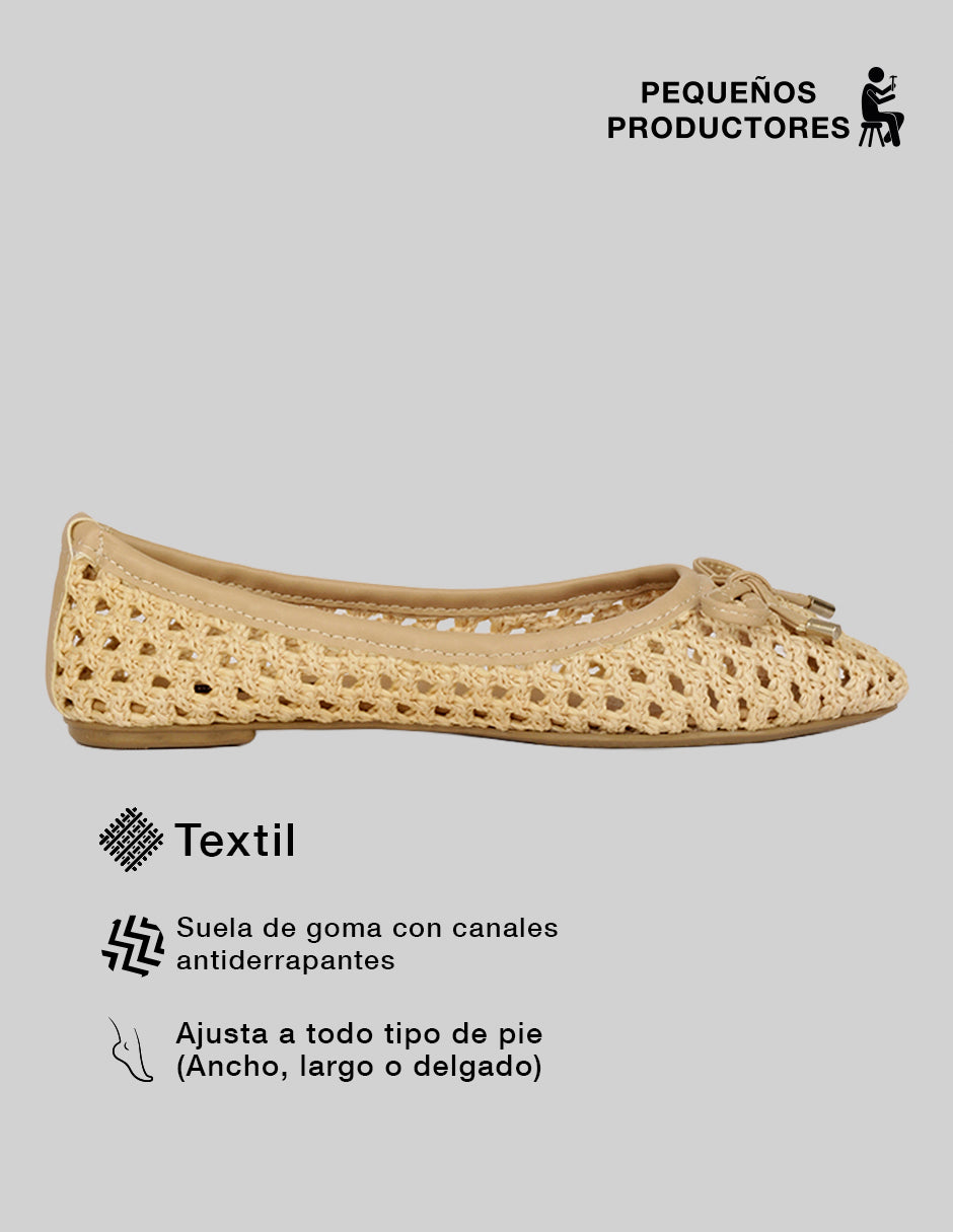 Flats puntales Darling en Textil – Beige