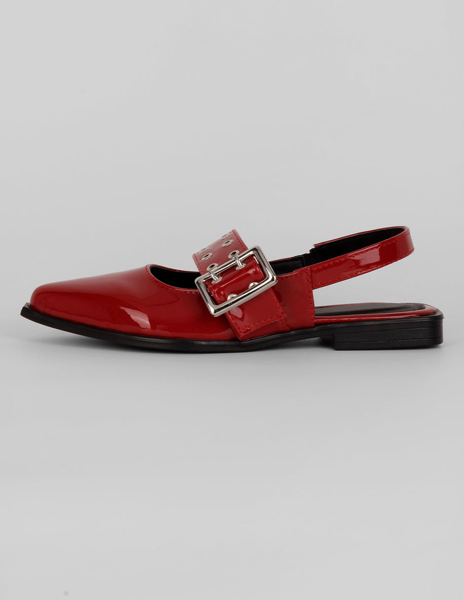 Loafers Exterior Charol Color Rojo Para Mujer De RBBASICS